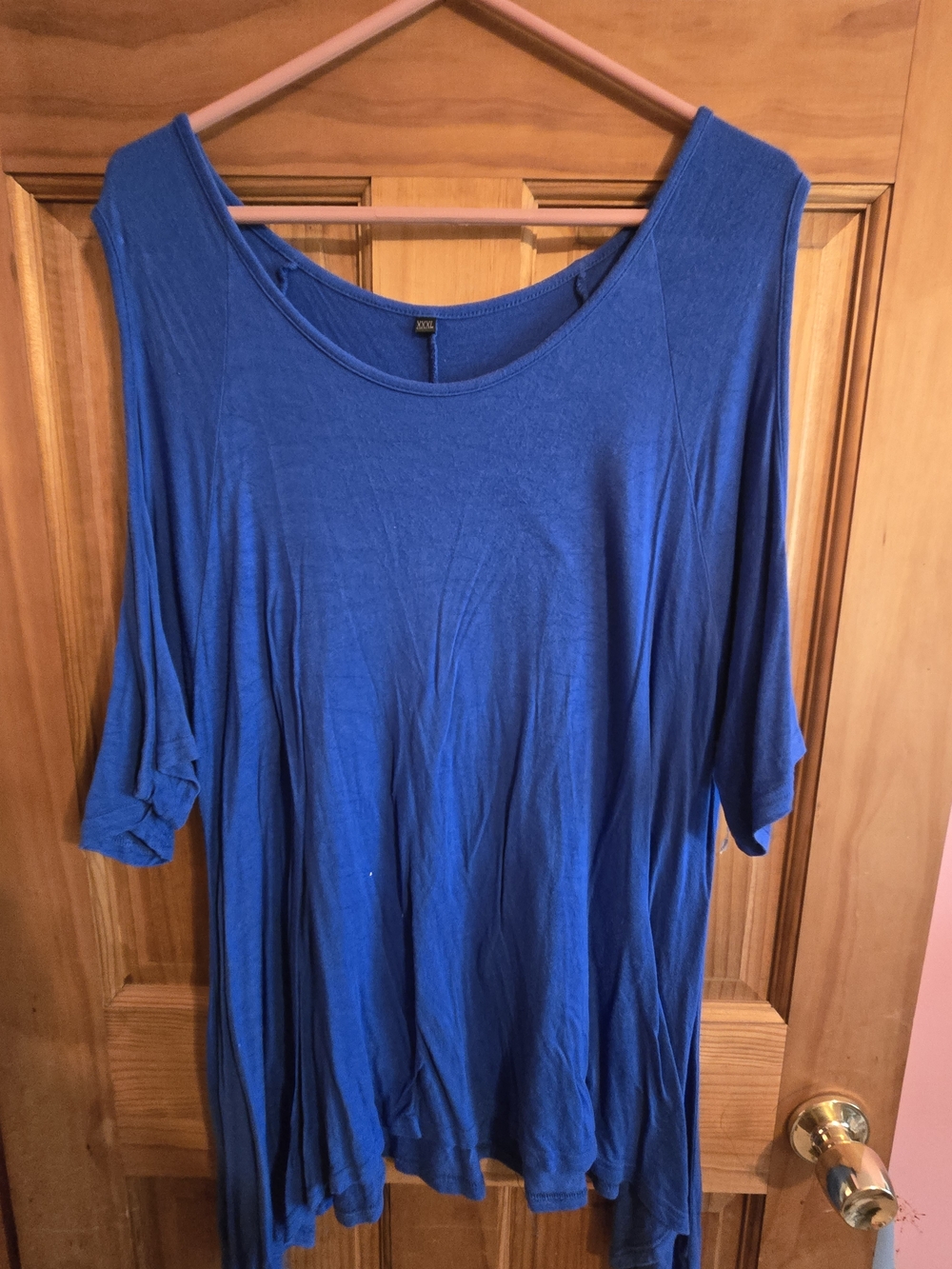 Loose Fit Blue Women's Top - Soft Scoop Neck